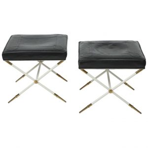 tommi parzinger brass and leather stools